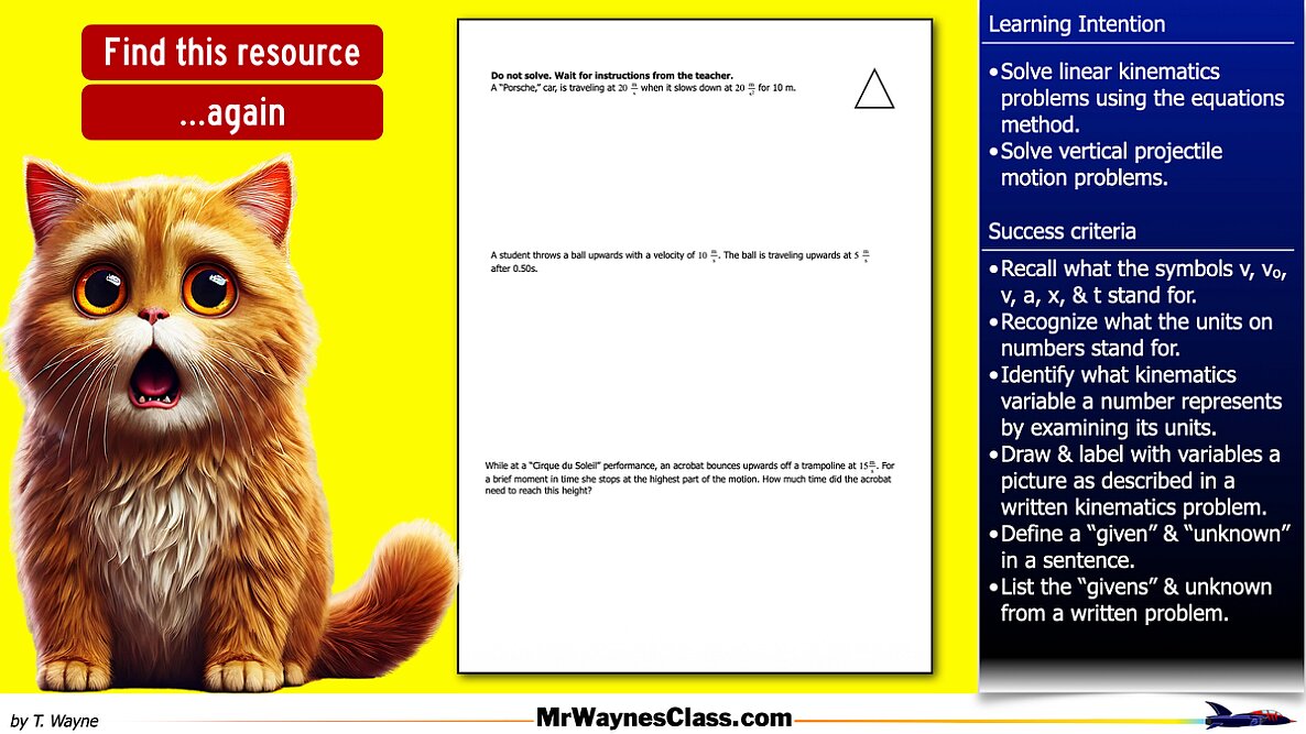 003 Kinematics Problem Solving w-vectors 2026.005