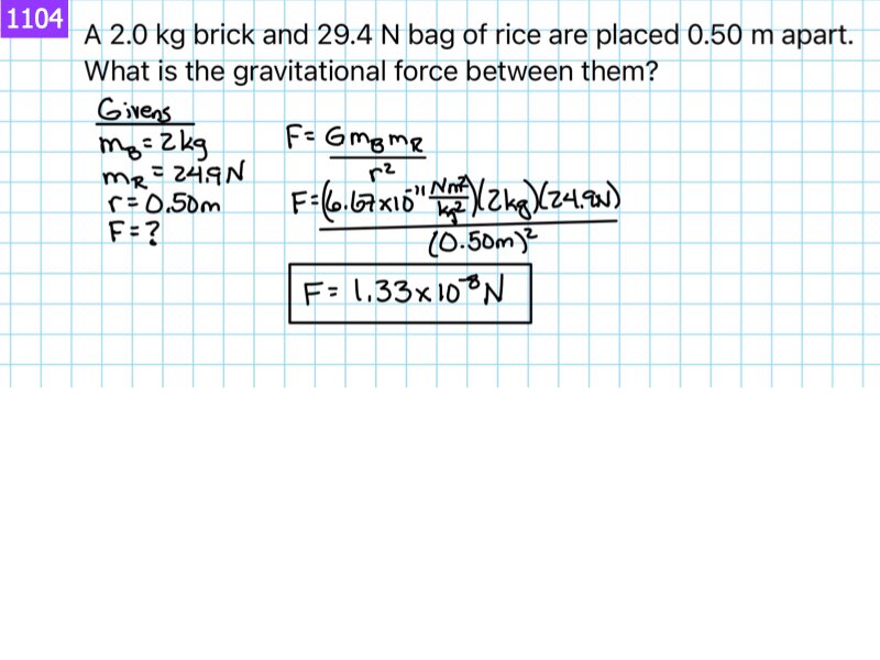Univerisal Gravity answers.058